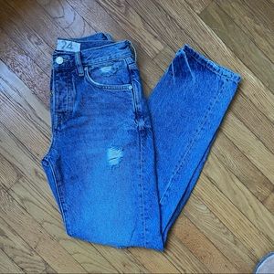 We The Free distressed straight leg jeans, size 24